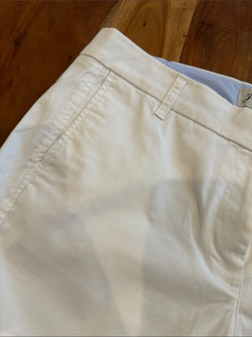 J. Crew White Women's Cotton Chino Shorts Size 12 Inseam 7 Inches - Picture 3 of 7